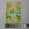 DHL 700Pcs/Lot 10*15cm Stand Up Green Leaf PE Plastic Doypack Pouch Zipper Window Bag Food Storage Packaging Packing Bag Polybag