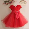 2-7 Years Girls short-sleeved sequined bow dress Princess dresses Flower Girl wedding dress244w