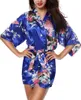 Dames Robes De Satin Robe De Mariée De Nuit Pijama Peignoir Paon Et Fleurs Des Femmes Soie Kimono Robe Sexy Chemise De Nuit