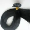 100g 1 Conjunto 100 Fios Prego U Dica pré-ligado extensões de cabelo 18 20 22 24 polegada # 1 / Jet Black Brasileiro cabelo Indiano Humano