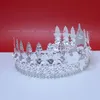 Gouden kroon majestueuze koninklijke koningen haar sieraden prins headwear accessoires cosplay metalen haaraccessoires voor heren kroon tiaras 00226216538