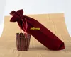100pcs/lot Fast shipping Flannelette Red Wine Bags Drawstring Wine Bottle Pouch Gift Covers package bag 3 colors