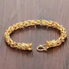 Mode smycken uppsättning dominerande män dubbla drakar ledande armband halsband miljö koppar 18k guld vakuum pläterade manliga joyas