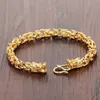 Moda Biżuteria Zestaw Dominezy Mężczyźni Dwucy Dragons Wiodące Bransoletki Naszyjnik Kształtki Środowisko Miedź 18k Gold Próżniowe Męskie Joyas