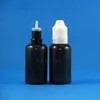 30 ML 100 pcs/Lot LDPE BLACK Double Proof Plastic Dropper Bottle With Thief Safe & Child Safety Caps Squeezable bottles