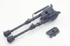 6 "till 9" Compact Spring Return Sniper Jakt Rifle Bipod + Picatinny Rail Mount