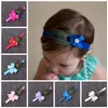 10 Stück Baby Pfauenfedern Schleife Blume Stirnband für Mädchen Haarschmuck Säuglingsbögen mit Strass Haarband Neugeborenen Foto Requisite YM6103