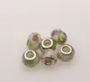 MIC 100 pcs argent Core attachant fleur perles de verre de Murano Fit breloques Bracelets 14 x 10 mm bijoux bricolage livraison gratuite (375)