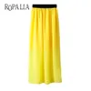 Wholesale- Casual Lady Long Maxi Chiffon Skirts Summer Women Pleated Elastic Waist Skirt New