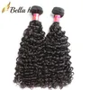 Bellahair Brazilian Bundle Curlyは人間のバージンヘアバンドルダブルワフト12 "-30"フルヘアエンドワフト延長自然色