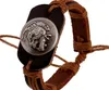 2015 latest version punk style 100% genuine leather bracelet handmade man woman disc skull rope adjustable bracelet 20pcs/lot