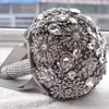 Wspaniały Kryształ Luksusowy Bling Wedding Bukiet Bling Brooch Bukiet Akcesoria Weddingowe Artifical Kwiaty Bukiety ślubne