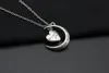 2016 Romantic I Love You To The Moon and heart Necklace Alloy Chain Heart Pendants Necklaces For Women Jewelry Valentine's Day Gift