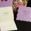 Wedding Invitations Creative High Quality Invitation Cards Customized 3 fold Heart Decoration Invitations Purple Beige Red Color6918004