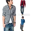 Wholesale-wholesale new fashion men shirts plaid causal shirt long sleeve flannel high quality male clothes camisas DL1649