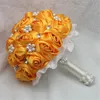 El yapımı Düğün Gül Çiçek 2016 El Yapımı Düğün Gül Çiçek Gelin Buketi Kristal Inciler Ipek Saten Broş Gelin Buketi
