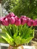 Spedizione gratuita 30 cm Vendita calda display fiore vero tocco non inquinante PU Tulip Fiori artificiali Simulazione Matrimonio o Fiore decorativo per la casa
