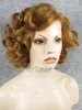 Wigs S24 Instock #27R Blonde Ladies' Heavy Density Lace Front Heat Resistant Synthetic Short Wavy Curly Wig