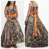 Custom Made Camo Girls Wedding Party Dresses High Low Camouflage Flower Girl Dresses Realtree Formal Girl Pageant Gowns with Sash