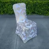 Wedding Chair Cover European Gold Stamp Chair Slipcover Special Gold/Silver Stamp High-End Elastic Wedding Chair Covers