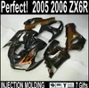 Hoge kwaliteit injectie voor kawasaki zx6r kuip kit 2005 2006 plastic stroomlijnkappen groen zwart ZX6R 05 06 met 7 geschenken HDx94