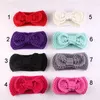 Boutique Xmas Nouveau-né tricot élastique Head Wrap laine à tricoter arc bande de cheveux bébé baptisé Bandeau Turban Twist noué Headwrap FD6579