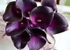 DES FLORAL Decorative flower Artificial Dark Purple Mini Calla Lily Bouquet For Wedding Decorations supply 9 Colors in stock