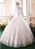 New Arrivals Fantastic Beatiful Sleeveless Elegant Sweet Princess Appliques/Beads Lace up Wrapped Chest Ball Gown Wedding Dresses