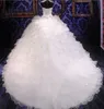 Robe de mariée de luxe avec des Appliques de perles, robe de princesse, Corset en Organza, robe de bal de cathédrale/église, bon marché, nouvelle collection