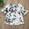 Christmas Dresses for Girls Boutique Baby Clothing Tree Reindeer Printed Flower Girl Dress Ruffle Sleeve Kids Dress Baby Girls Clothes