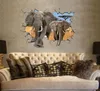 70 * 100 cm Afrikaanse antilope tot zware olifant 3D-effect kan worden verplaatst Vliegtuig Muurstickers Gratis verzending HK16