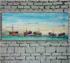 Peint à la main Top Qualité Paysage Toile Peinture Bateaux Art sur Mur pour la Maison ou D'affaires Décoration 1 pc