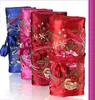 Partihandel 10 st Silk Brocade Travel Bag Smycken Roll Peas Purse Fashion Gift