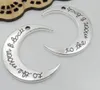 100 sztuk Antique Silver Kocham cię do księżyca i Back Moon Charms Wisiorek 26x30mm