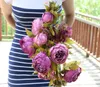 Artificial Peony Bunch Silk Peony Flowers Simulation European Oil Painting Peony Flower & Hydrangea Flower 15 Color for Wedding Centerpieces