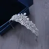 Luxus Silberkristalle Hochzeit Kronen Perlen Shinning Braut Diademe Strass Kopfschmuck Stirnband Günstige Haarschmuck Festzug Krone