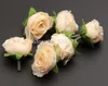 Heet ! 200 stks beige kleur thee rose bloem hoofd kunstmatige bloemen bloemstuk bruiloft decorating 3cm