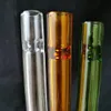 ガラスパイプの喫煙吹き飛ばされた水ギセル製造手作業のボング新しい色のガラス吸引ノズルdai1logo