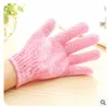 Exfoliating Bath Glove Fem Fingrar Bad Badrum Tillbehör Nylon Bad Handskar Badtillbehör Produkter DHL Gratis Shiipping