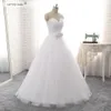 Sparkling Top White Ball Gown Wedding Dresses Plus Size Bridal Gowns Lace-up Back Detachable Bow vestido de novia