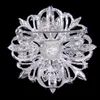 2.2 Polegada Tom de Prata Do Vintage Padrão De Flor De Noiva Limpar Cristal De Strass Diamante Broche Mulheres Jóias