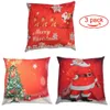 Merry Christmas Throw Taie d'oreiller 3 Pack Coton Lin Taie d'oreiller Maison Voiture Décoratif Housse de Coussin Rouge 18 "x 18"