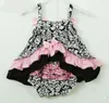 Summer Baby Set Girls Flower Ruffles Tank Tops PP Shorts 2pcs Outfits Kids Toddler Baby Sets Cotton Sport Infant Clothing 10599