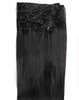 Kwaliteit 180g 18quot 20quot 22quot clip in hair extensions Indian Remy menselijk haar natuurlijke zwarte rechte clipin Hair3333022
