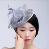 Struisvogel haar kleur dame hoed creatieve ontwerp hoed vrouwelijke hoed slapen-up party hoed bruid hoofdtooi gratis verzending HT24