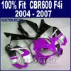 100 moulage par injection pour honda cbr 600 f4i carénages 2004 2005 2006 2007 parties du corps cbr600 f4i 04 05 06 07 violet jxsf