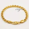 6mm New Fashion Jewelry Mens Womens Snail Link Chain 18K Yellow Gold Filled Bracelet Gold Jewellery Free Shipping C09 YB