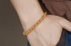 Fast Fine Heavy Men 24k Gelbgold gefülltes Halsketten-Armband-Set GF Panzerkette Herren-Schmucksets Halskette Armband 7064215