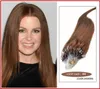 Großhandel - 0.8g / s 200s / lot 14 "- 24" Micro Ringe / Loop Brazilian Remy Human Hair Extensions Haarauflösung, # 2 dunkelbraun