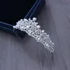 Luxo Cristais de Prata Coroas de Casamento Pérolas Brilhantes Tiaras de Noiva Strass Peças de Cabeça Tiara Acessórios de Cabelo Baratos Coroa de Concurso